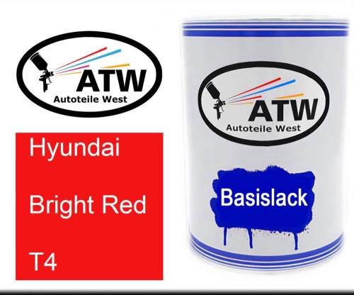 Hyundai, Bright Red, T4: 500ml Lackdose, von ATW Autoteile West.